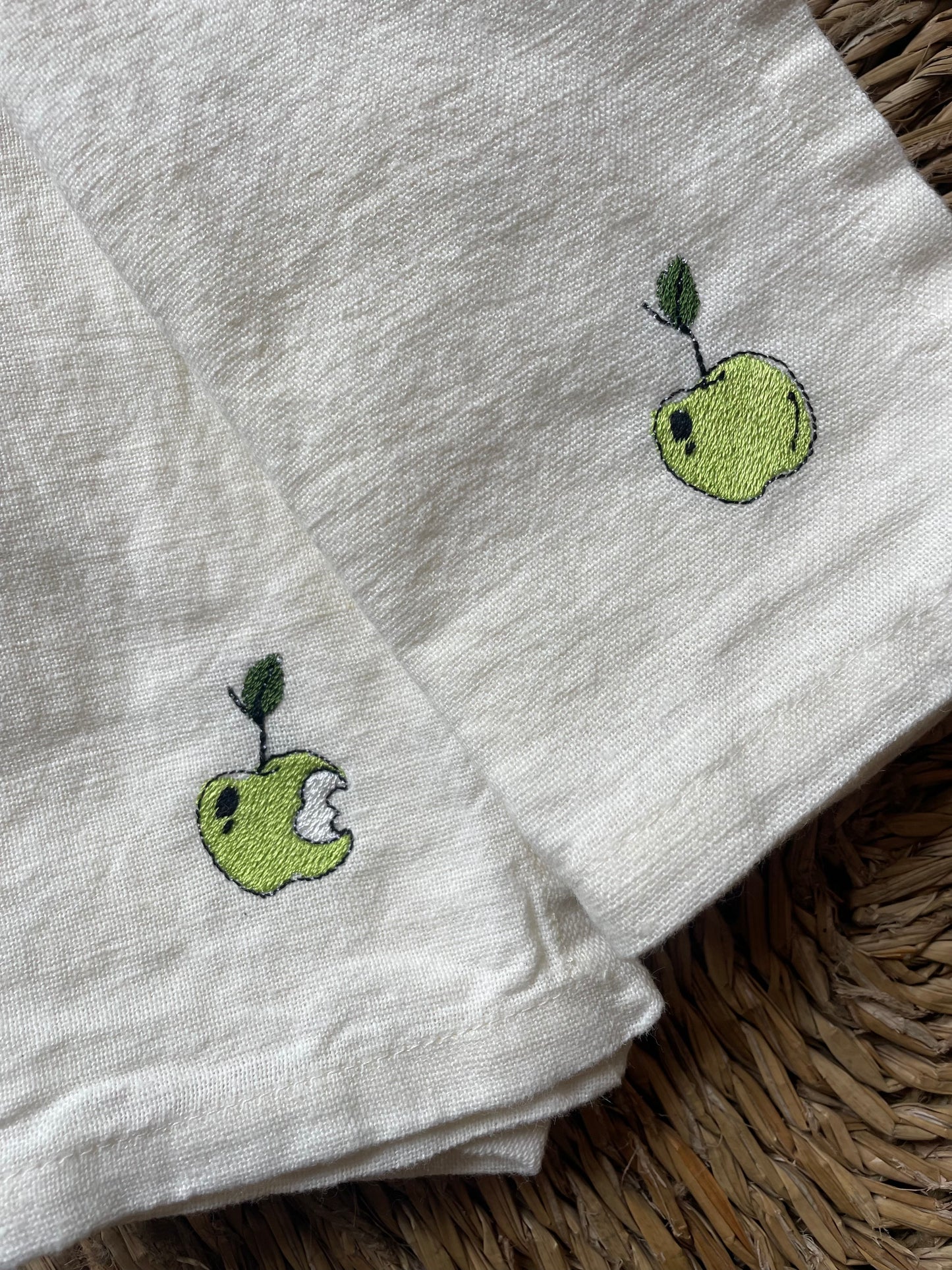 Embroidered Apple Napkins