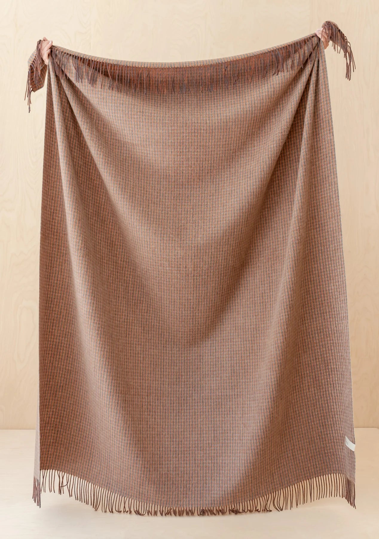 Lambswool Blanket in Coffee Twill Check