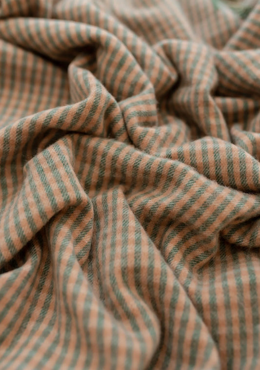 Lambswool Blanket in Green Twill Check