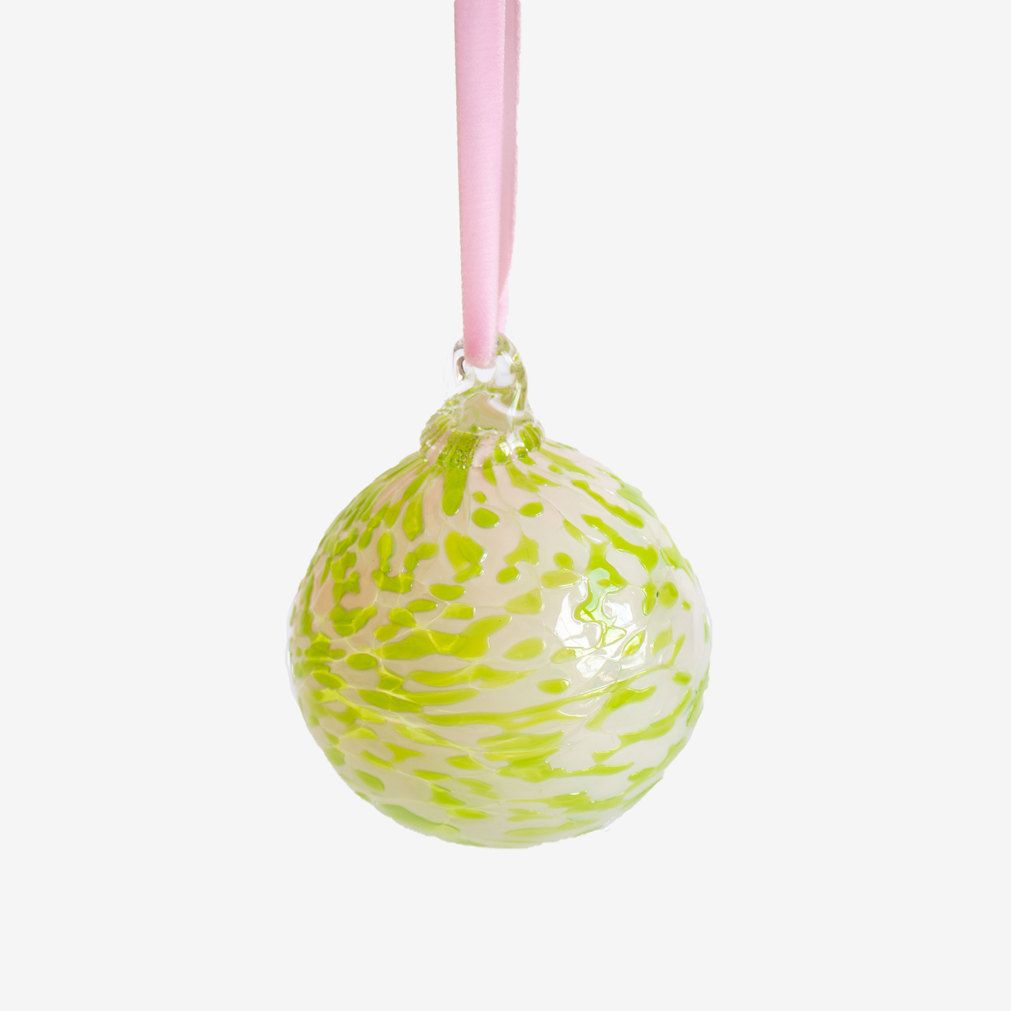 Marbled Glass Bauble - Rose + Lime