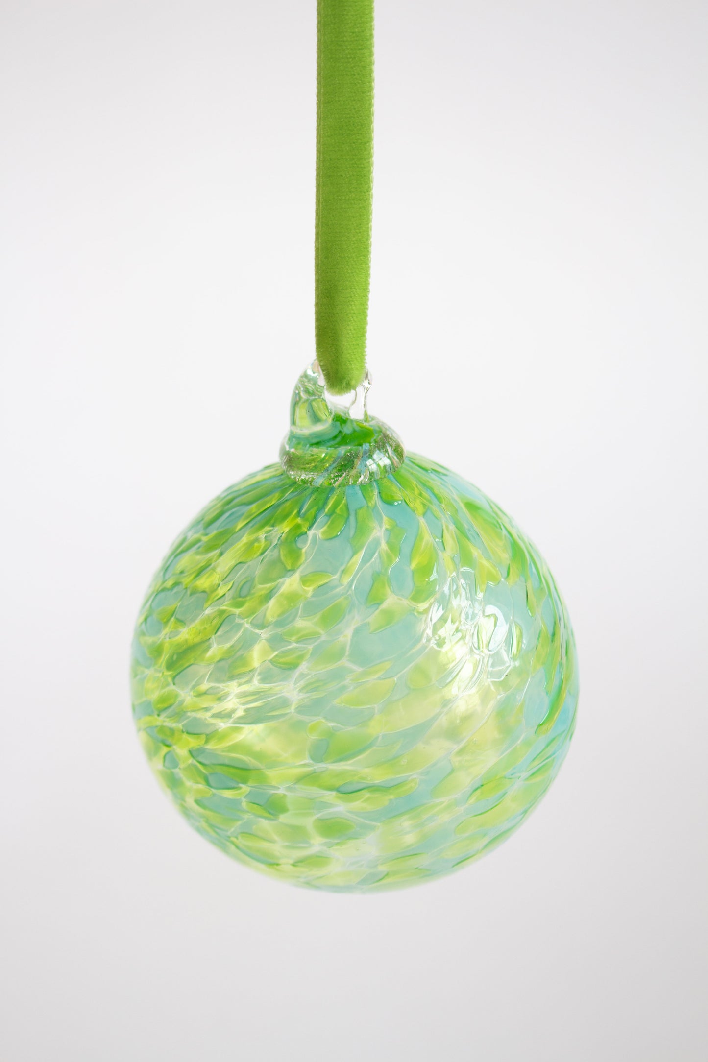 Marbled Glass Bauble - blue and green 