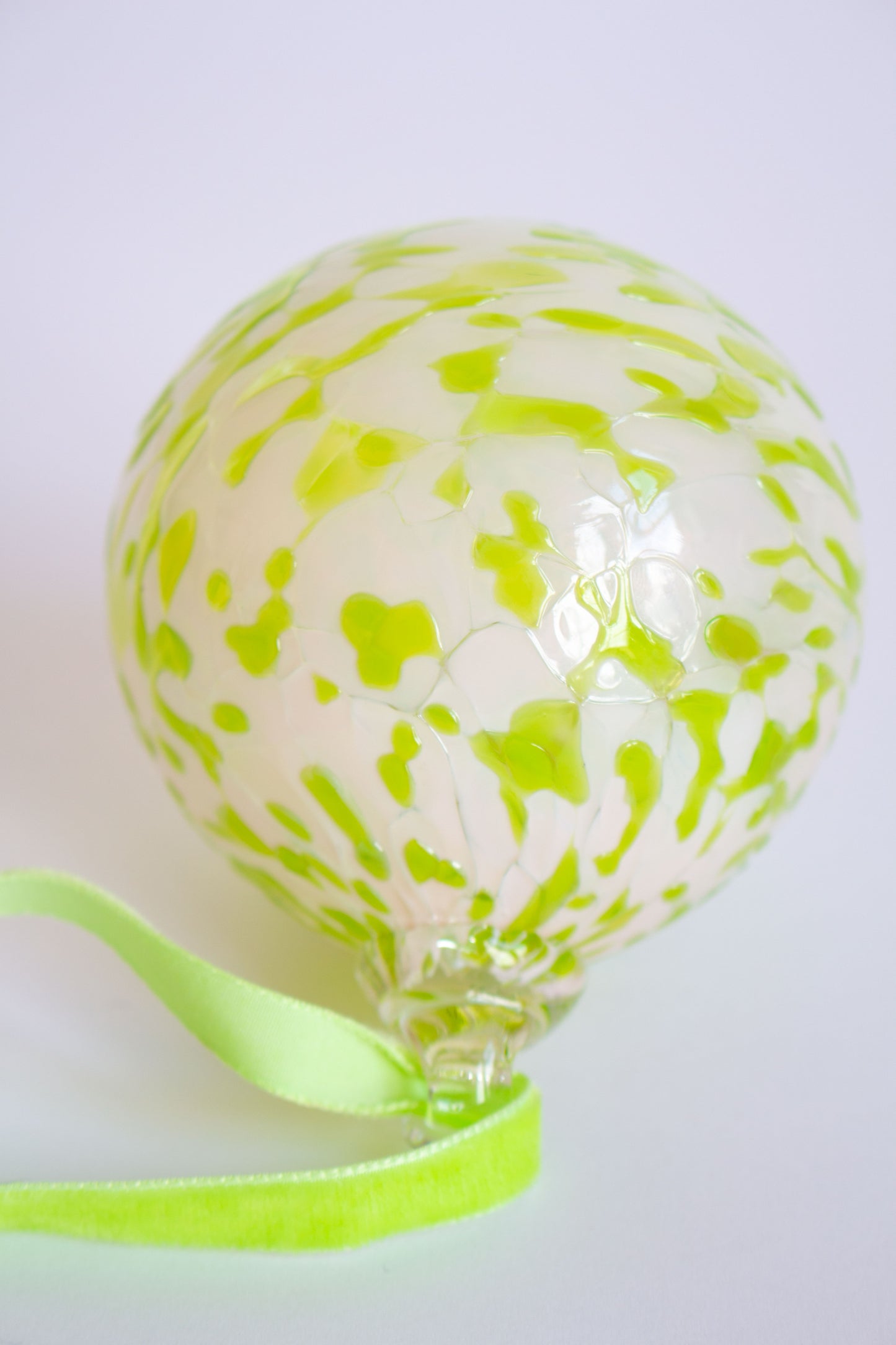 Glass Bauble Pink and Green