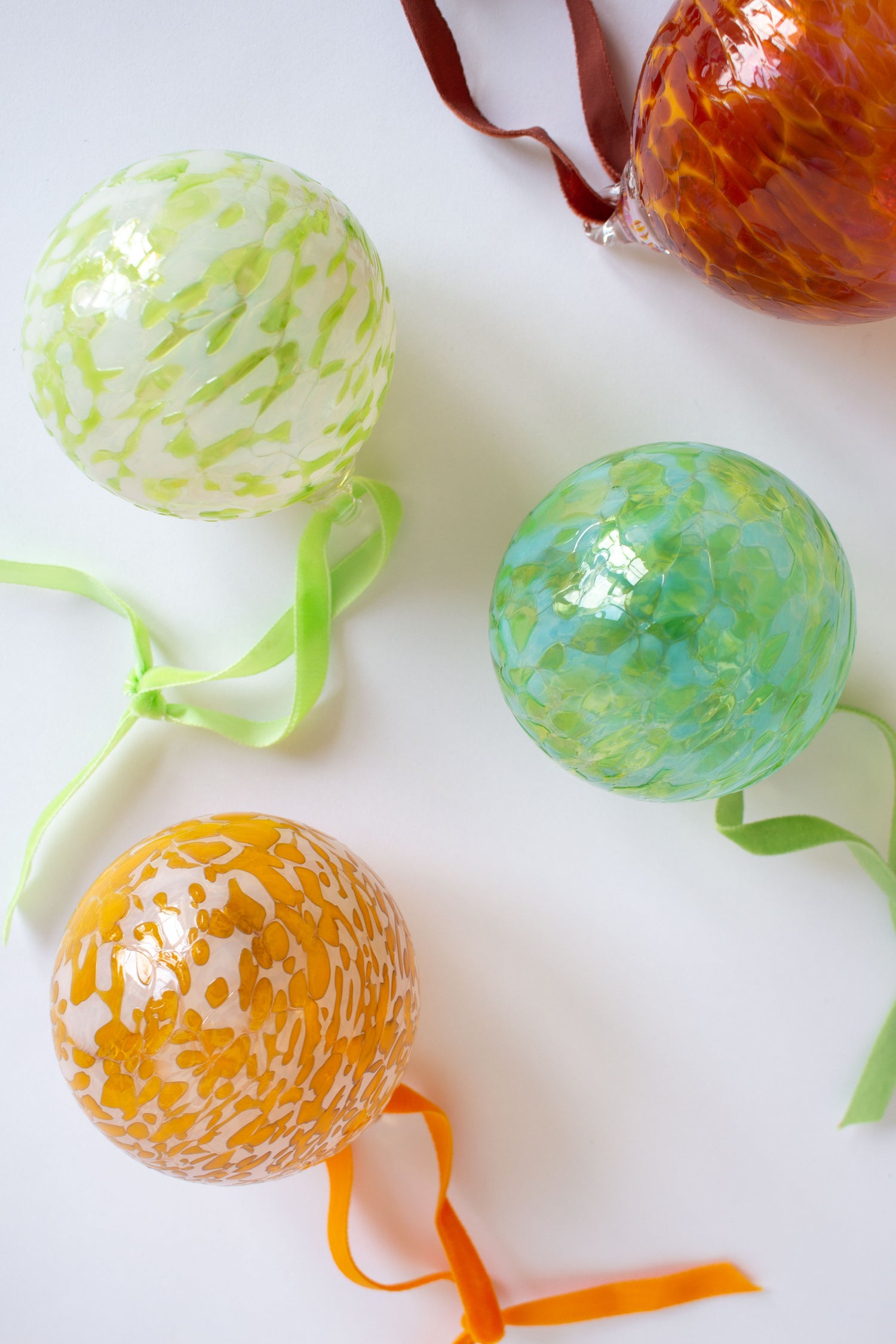 Handmade Marbled Glass Baubles 