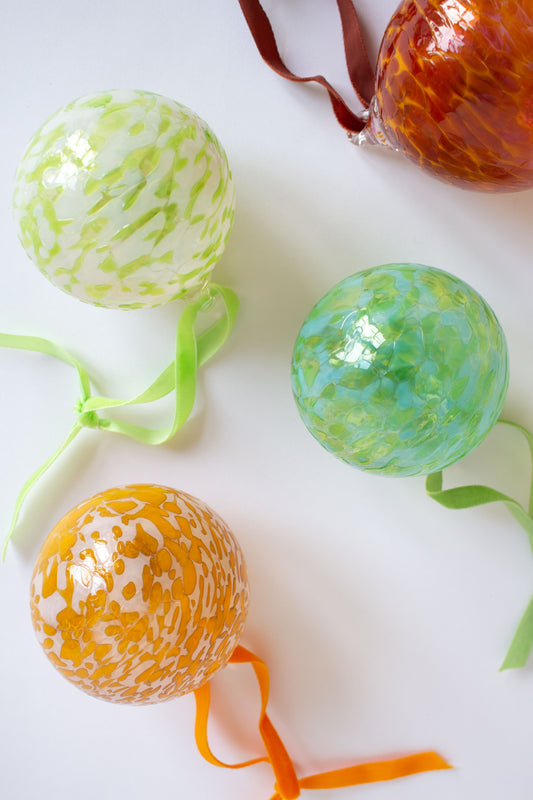 Marbled Glass Bauble - Leopard