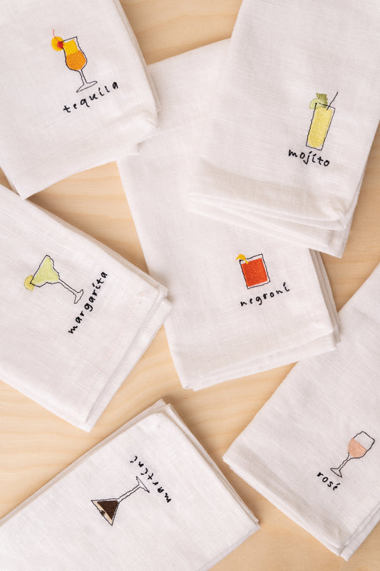 Embroidered Cocktail Napkins 