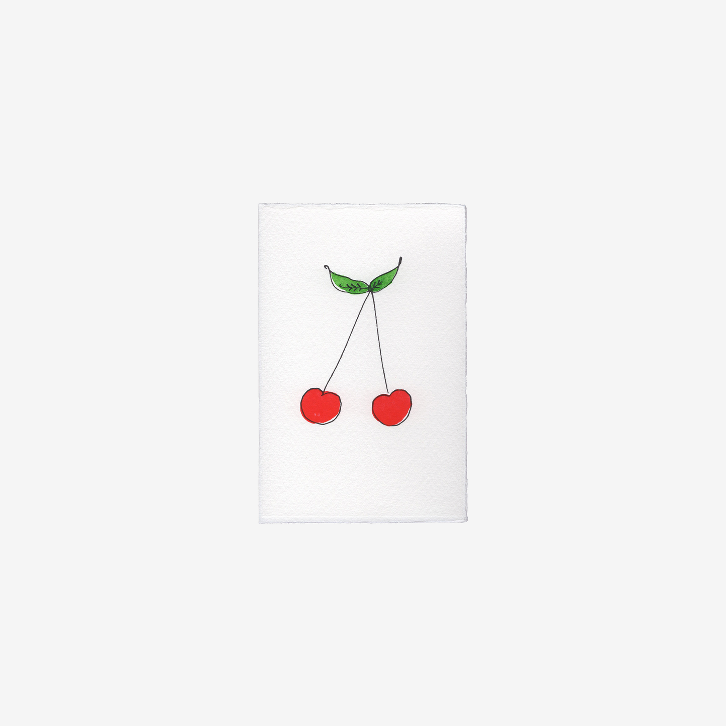 Hand Painted Cherries Card