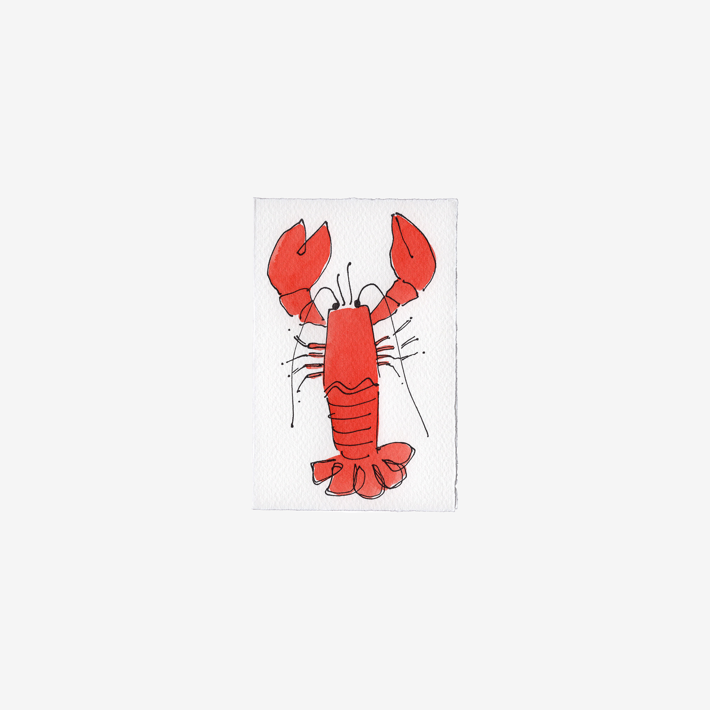 Hand Painted Lobster Card