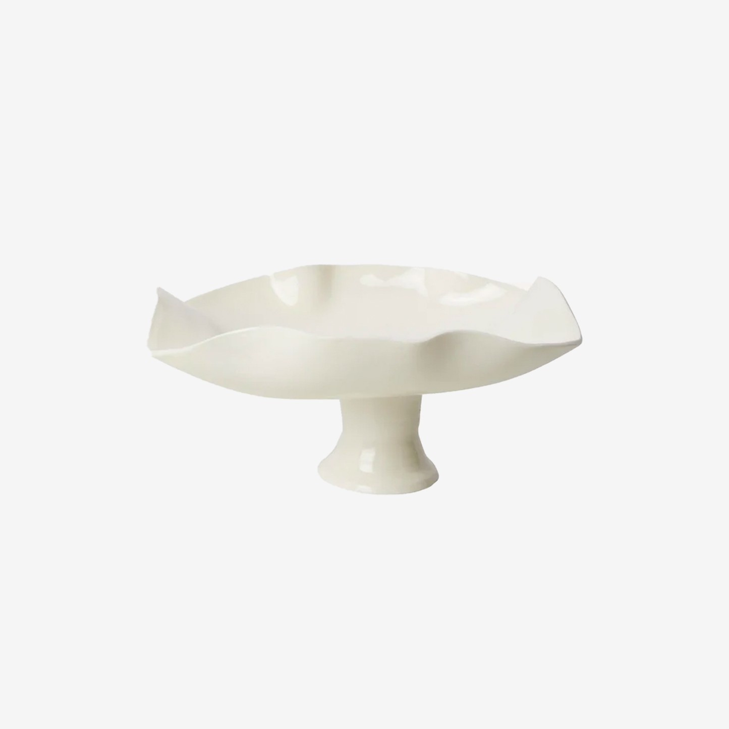 Wavy Porcelain Pedestal Bowl