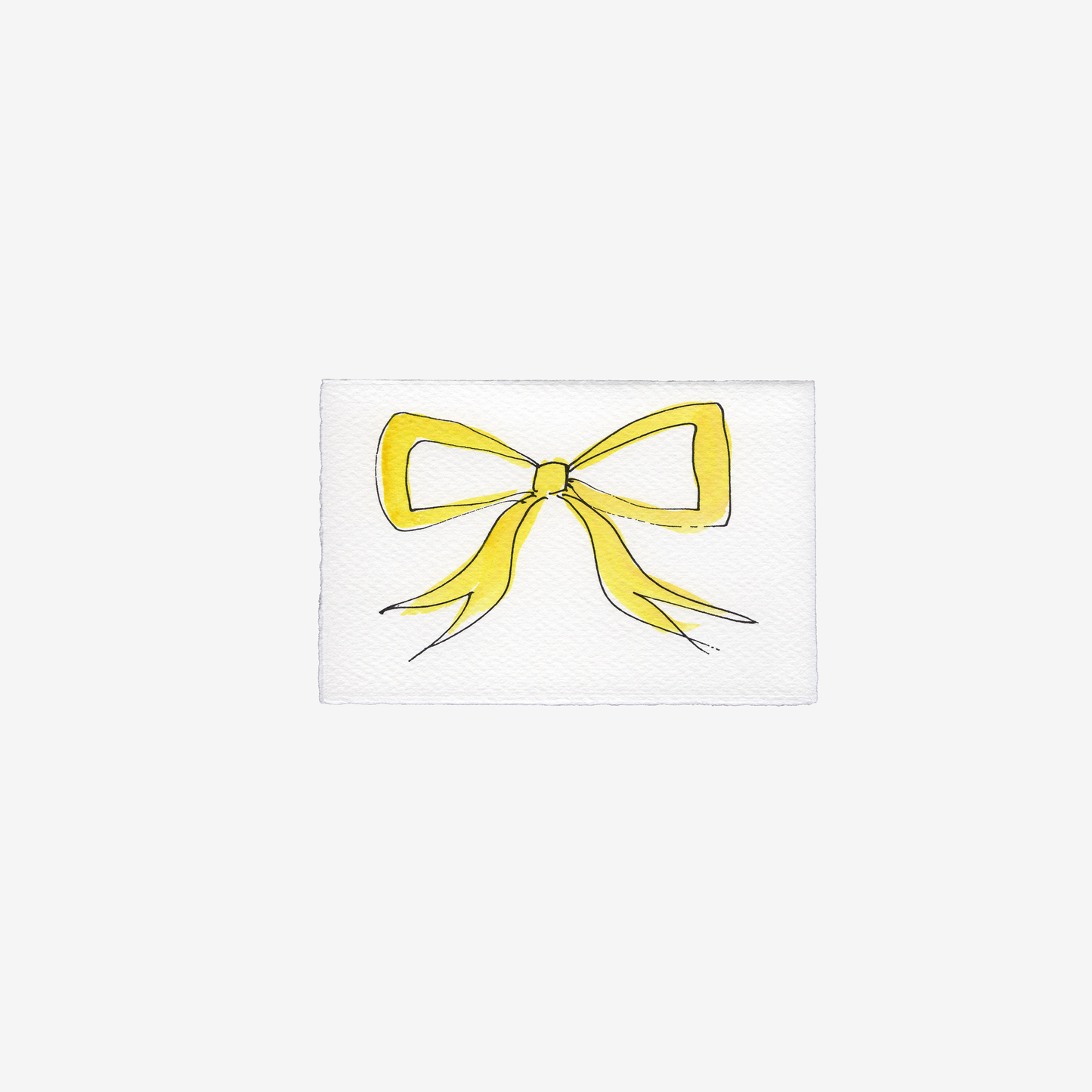 Hand Painted Yellow Bow Card